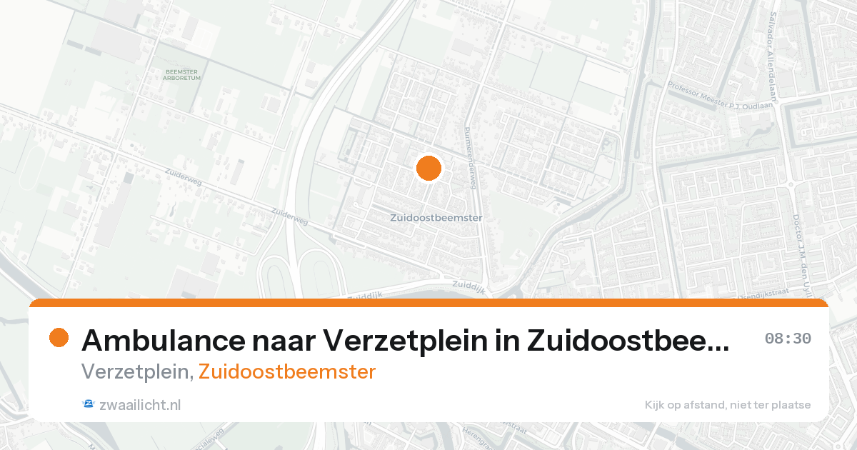 Ambulance naar Verzetplein in Zuidoostbeemster — 24 aug 2026