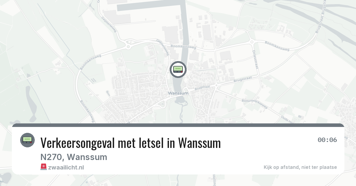 Verkeersongeval met letsel in Wanssum — 20 jul 2026