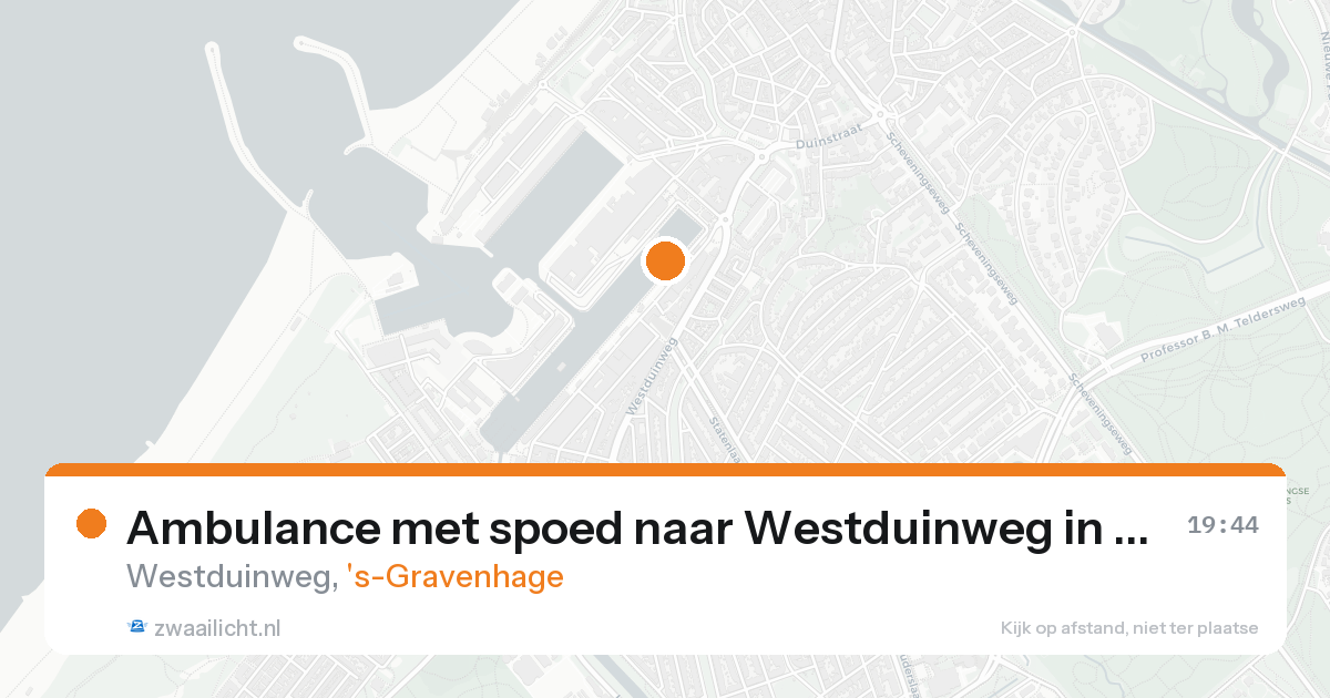 Ambulance met spoed naar Westduinweg in 's-Gravenhage — 16 aug 2026