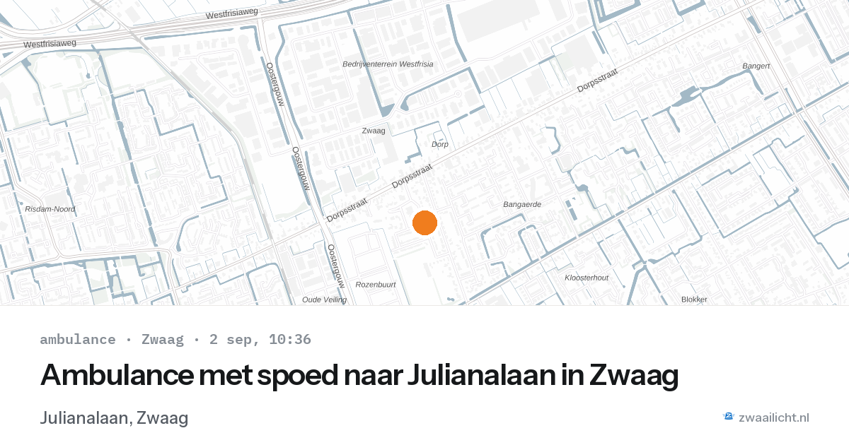 Ambulance met spoed naar Julianalaan in Zwaag — 2 sep 2026