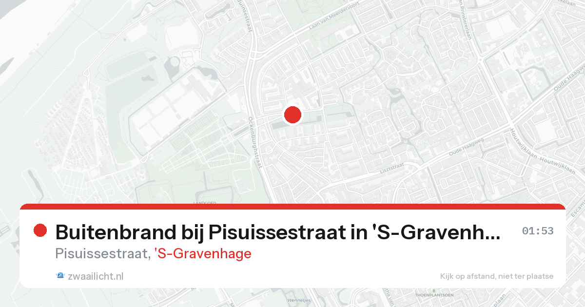 Buitenbrand bij Pisuissestraat in 'S-Gravenhage — 16 aug 2026