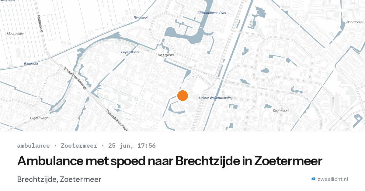 Ambulance met spoed naar Brechtzijde in Zoetermeer — 25 jun 2026