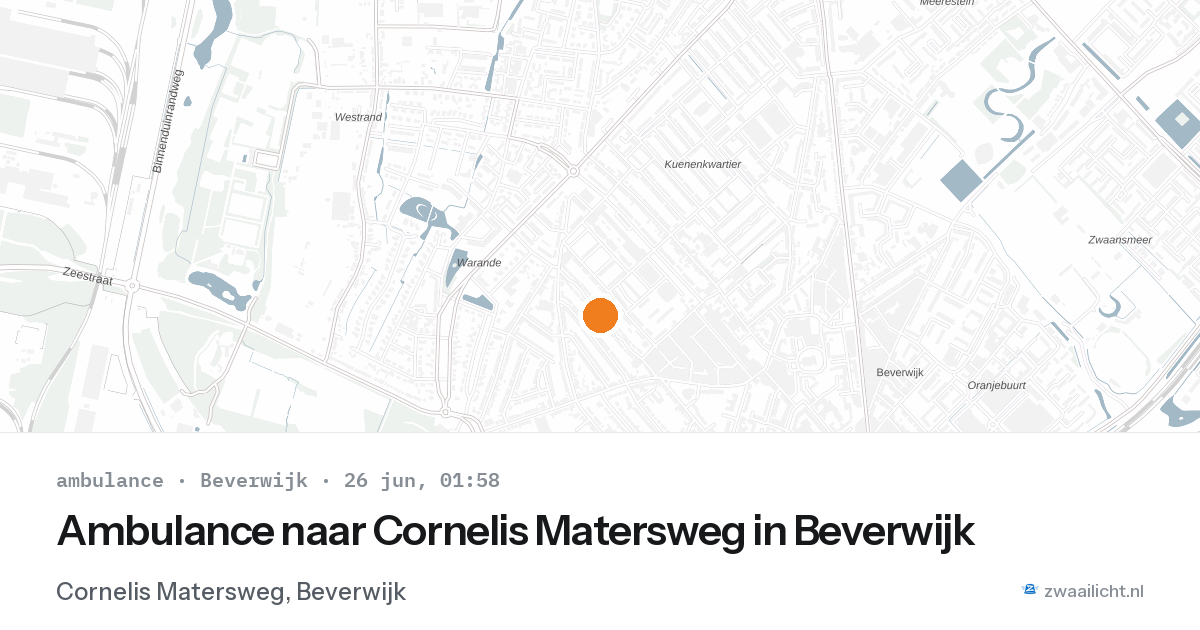 Ambulance naar Cornelis Matersweg in Beverwijk — 25 jun 2026