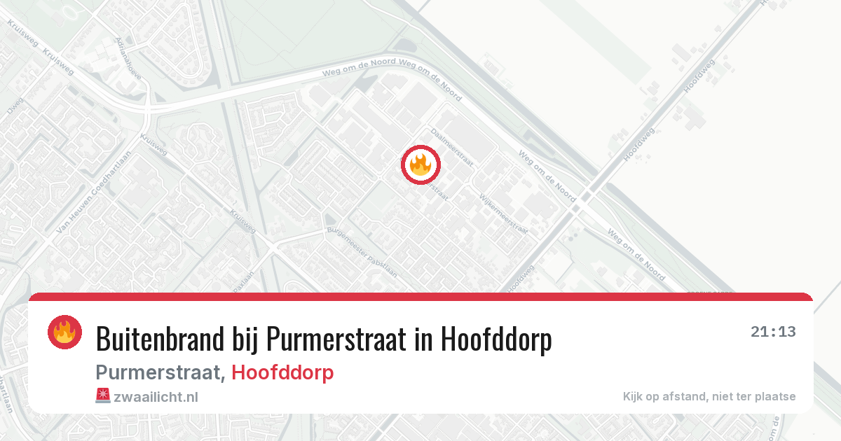 Buitenbrand bij Purmerstraat in Hoofddorp — 5 aug 2026