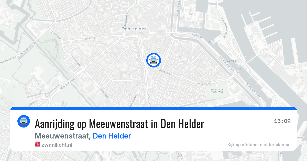Aanrijding op Meeuwenstraat in Den Helder — 28 mrt 2026
