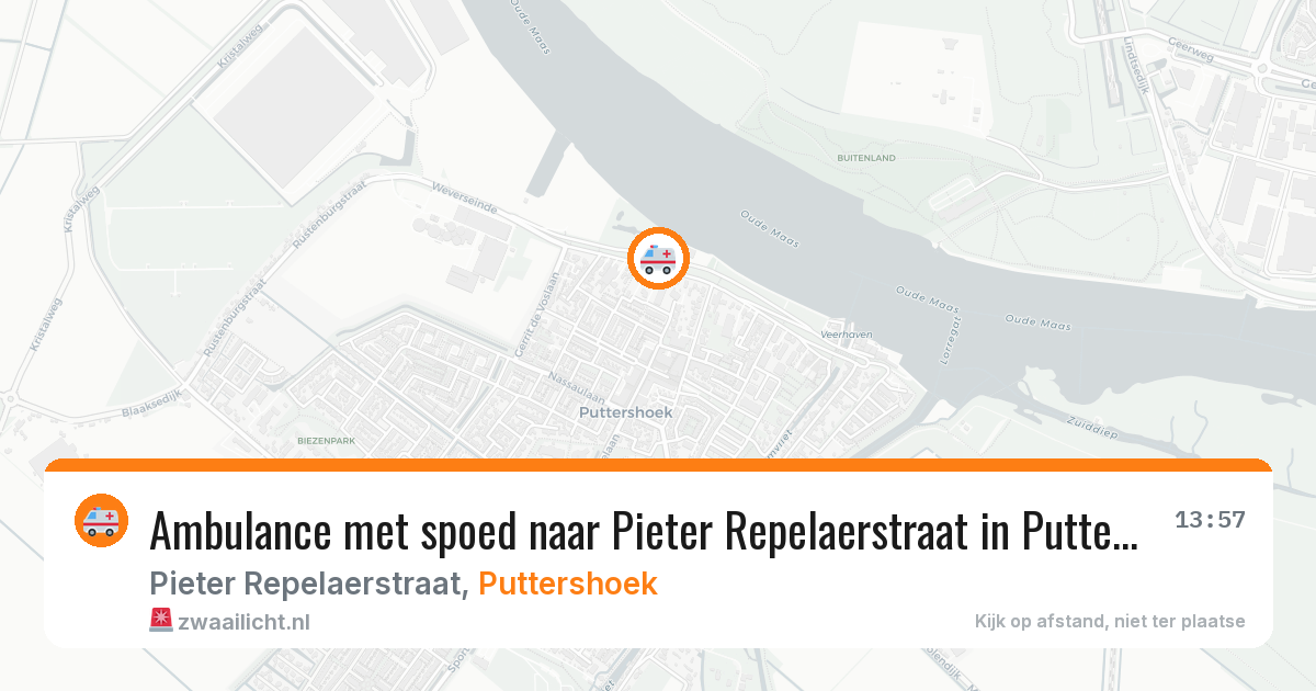 Ambulance met spoed naar Pieter Repelaerstraat in Puttershoek — 19 jan 2026