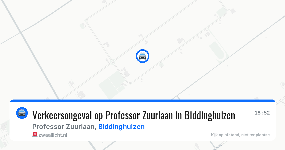 Verkeersongeval op Professor Zuurlaan in Biddinghuizen — 20 jan 2026