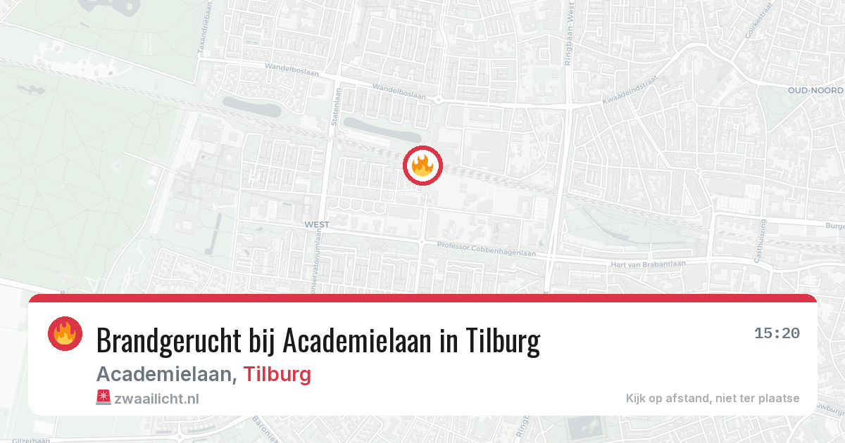 Brandgerucht bij Academielaan in Tilburg — 20 jul 2026