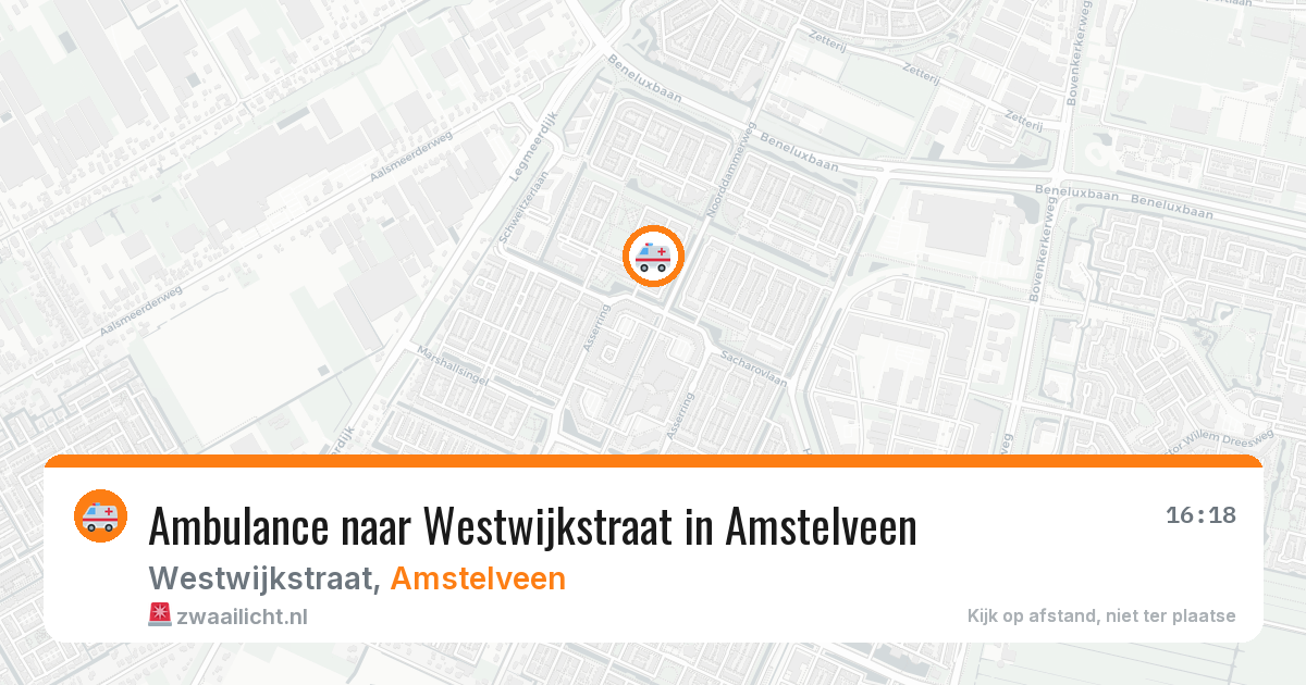 Ambulance naar Westwijkstraat in Amstelveen — 17 jul 2026