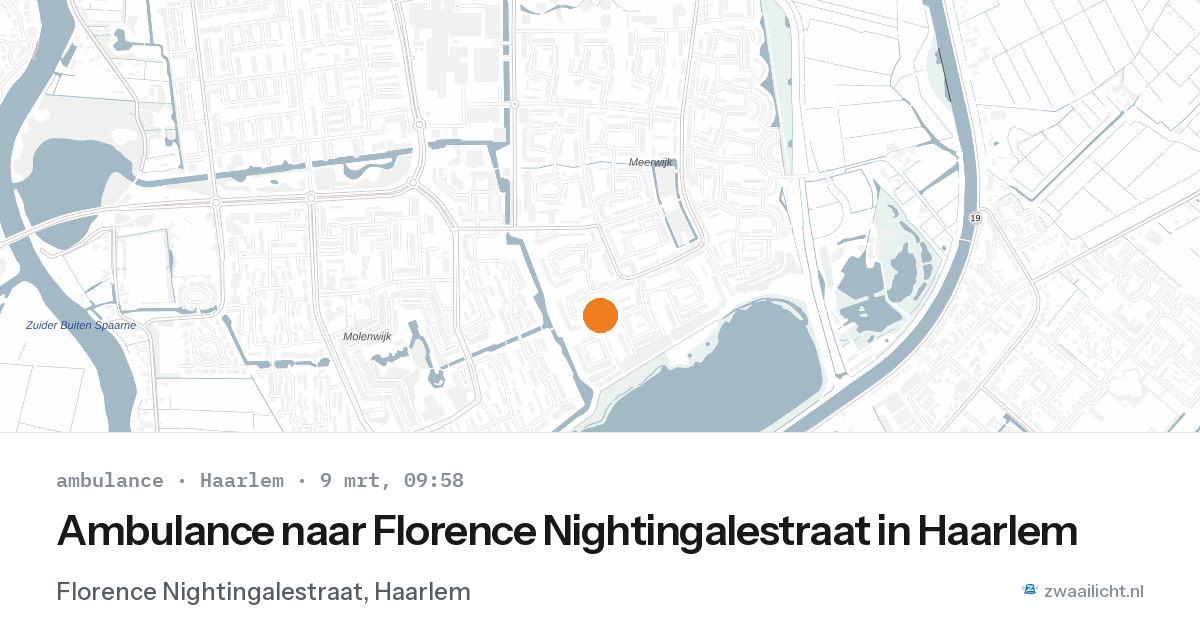 Ambulance naar Florence Nightingalestraat in Haarlem — 9 mrt 2026