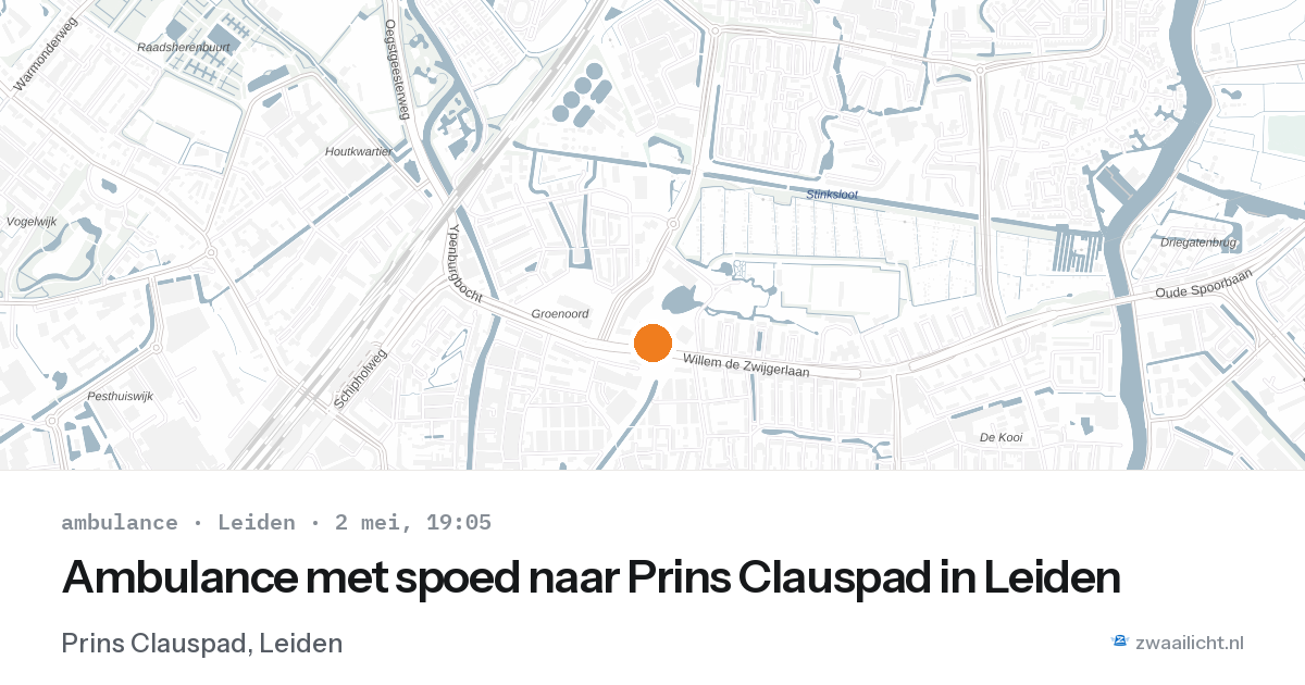 Ambulance met spoed naar Prins Clauspad in Leiden — 2 mei 2026