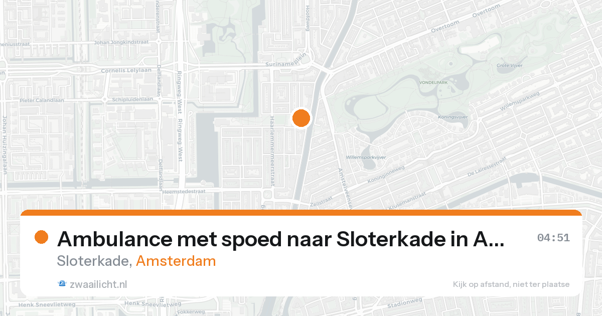 Ambulance met spoed naar Sloterkade in Amsterdam — 19 aug 2026