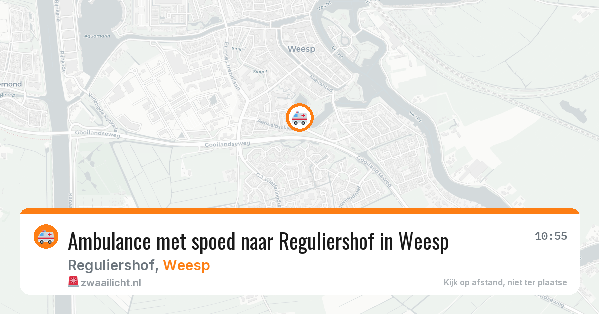 Ambulance met spoed naar Reguliershof in Weesp — 19 mei 2026
