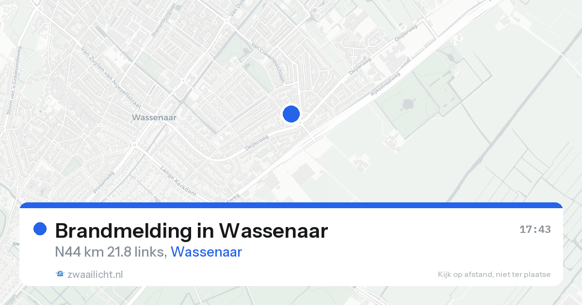 Brandmelding in Wassenaar — 22 aug 2026