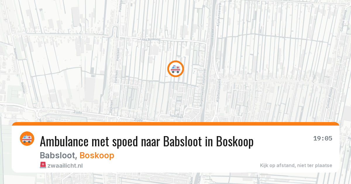 Ambulance met spoed naar Babsloot in Boskoop — 21 jul 2026