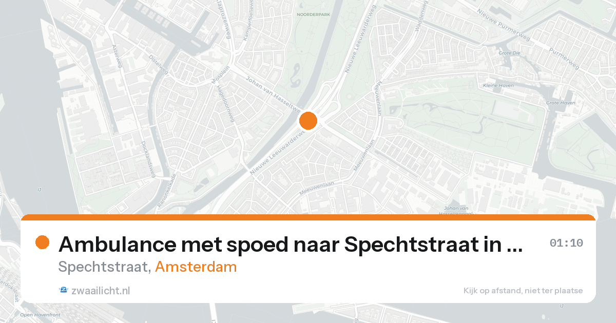 Ambulance met spoed naar Spechtstraat in Amsterdam — 19 aug 2026
