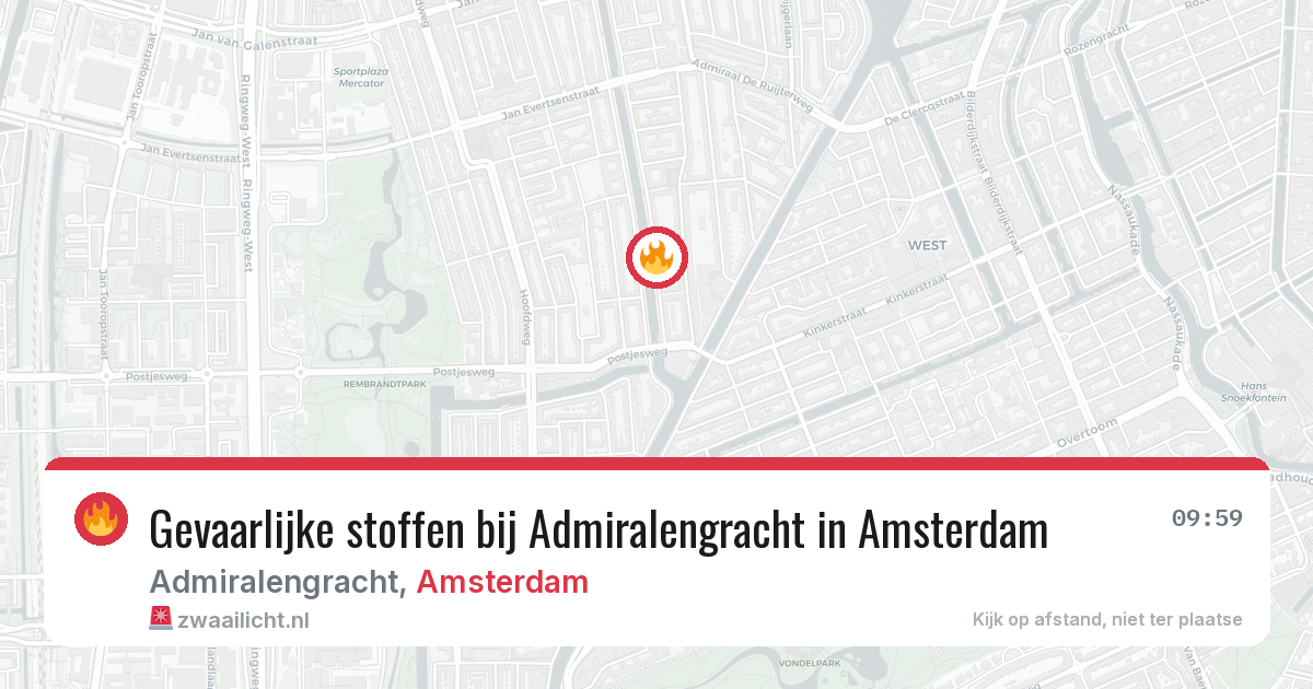 Gevaarlijke stoffen bij Admiralengracht in Amsterdam — 11 apr 2026