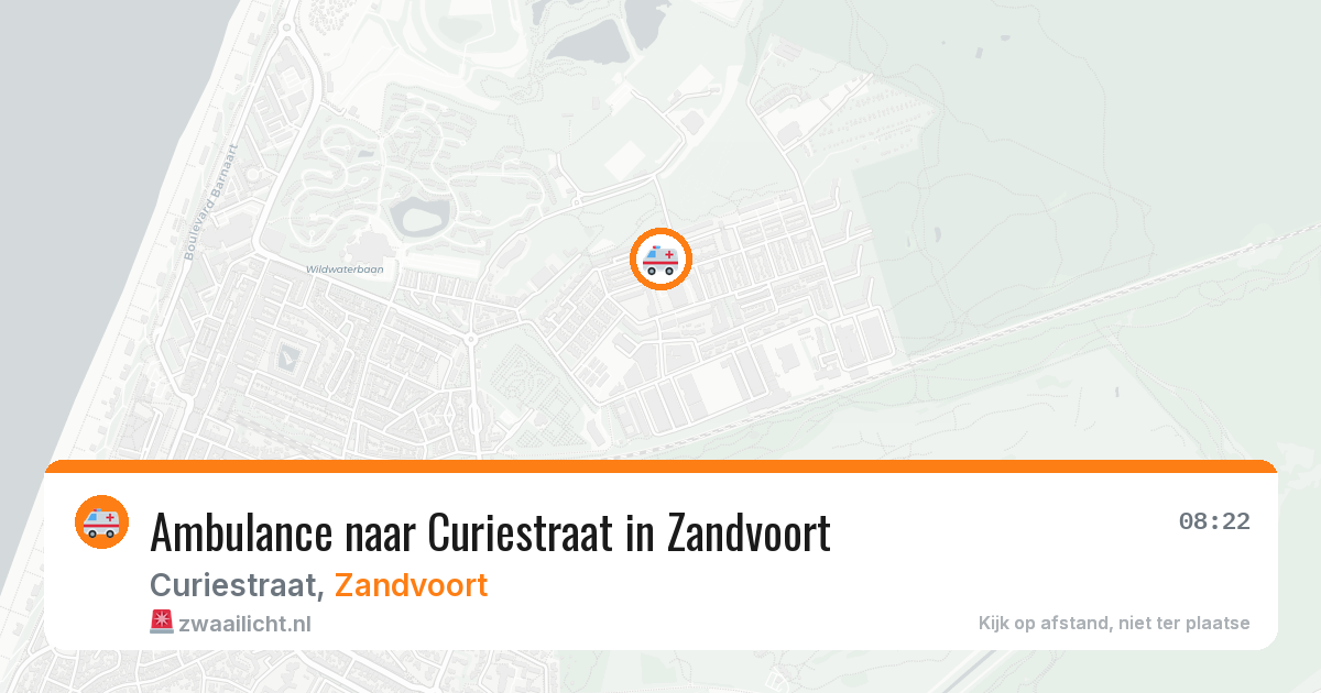 Ambulance naar Curiestraat in Zandvoort — 14 aug 2026