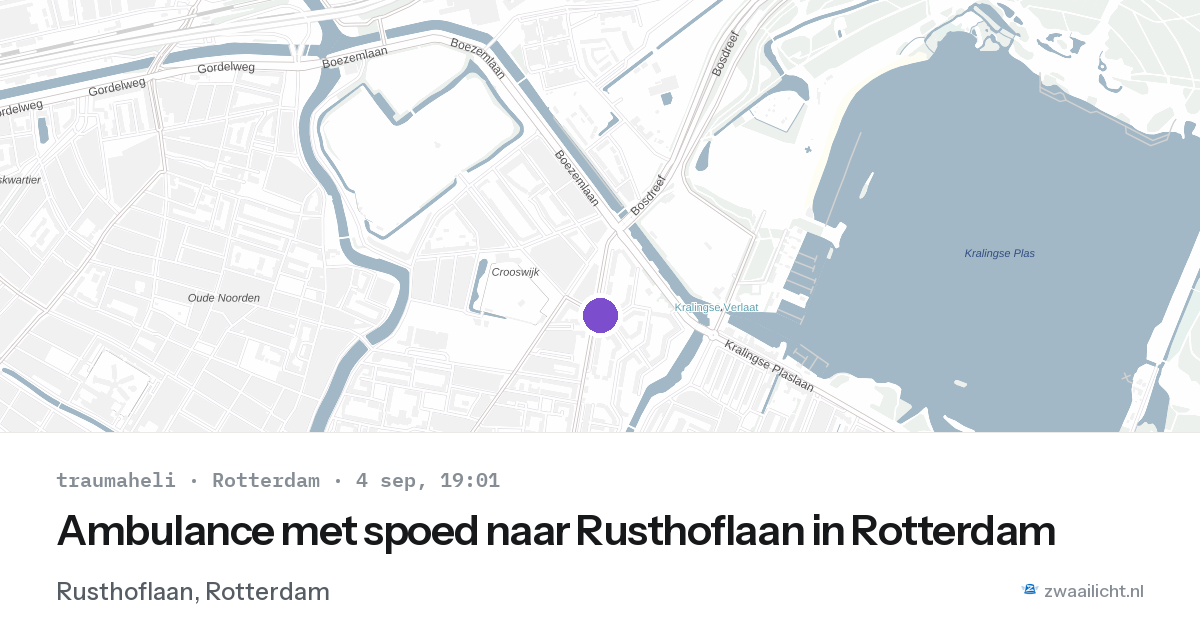 Ambulance met spoed naar Rusthoflaan in Rotterdam — 4 sep 2026