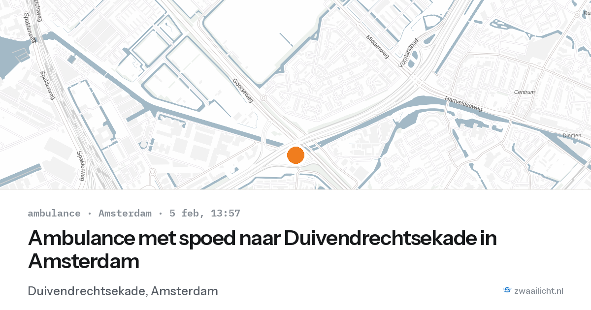 Ambulance met spoed naar Duivendrechtsekade in Amsterdam — 5 feb 2026