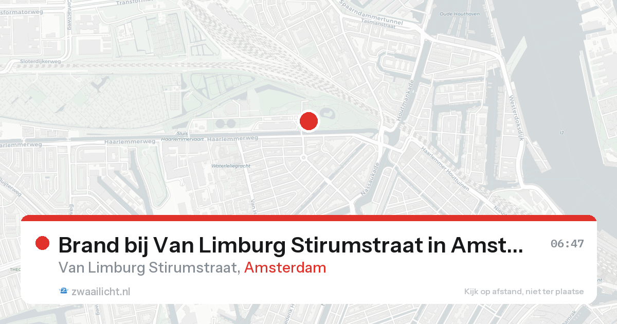 Brand bij Van Limburg Stirumstraat in Amsterdam — 24 aug 2026