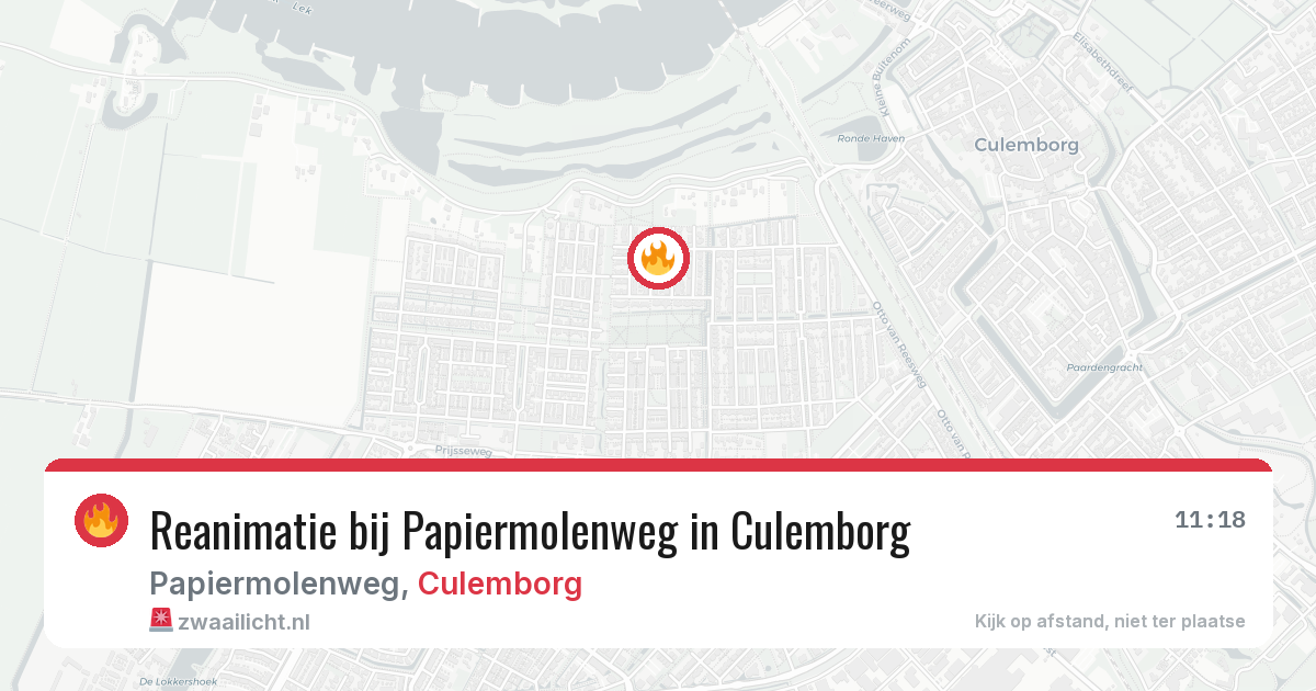 Reanimatie bij Papiermolenweg in Culemborg — 25 mei 2026