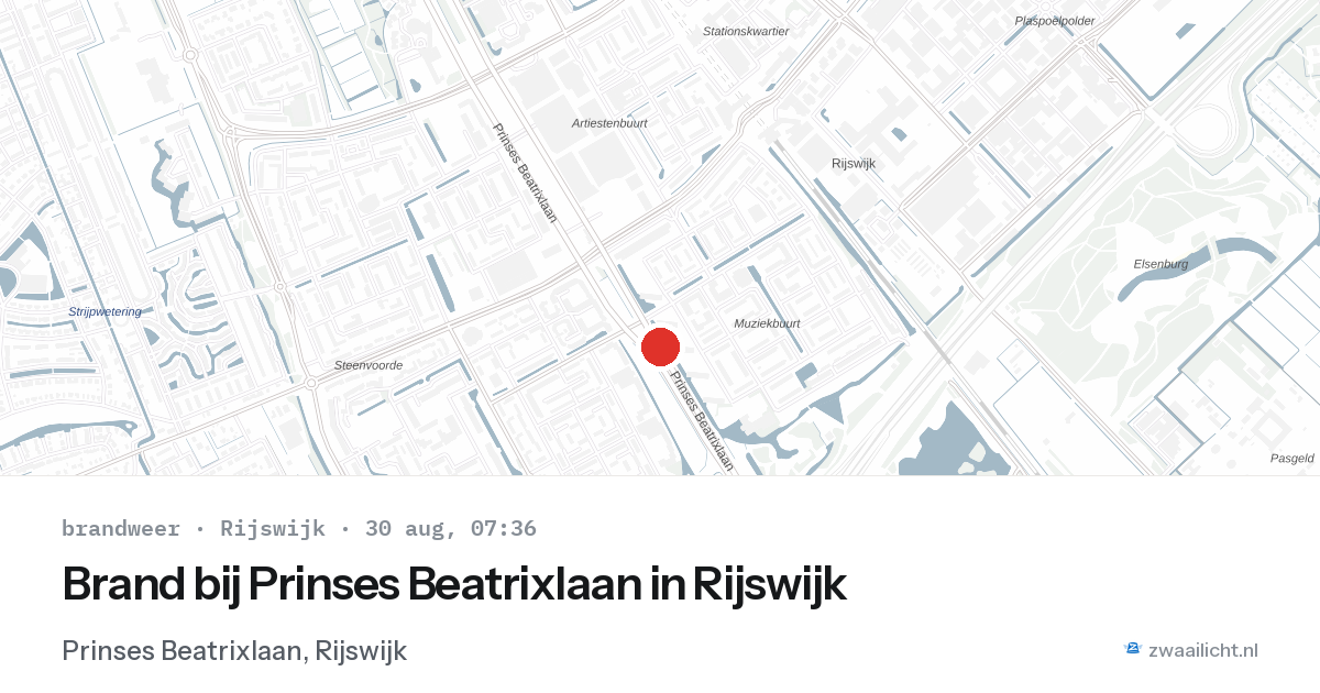 Brand bij Prinses Beatrixlaan in Rijswijk — 30 aug 2026