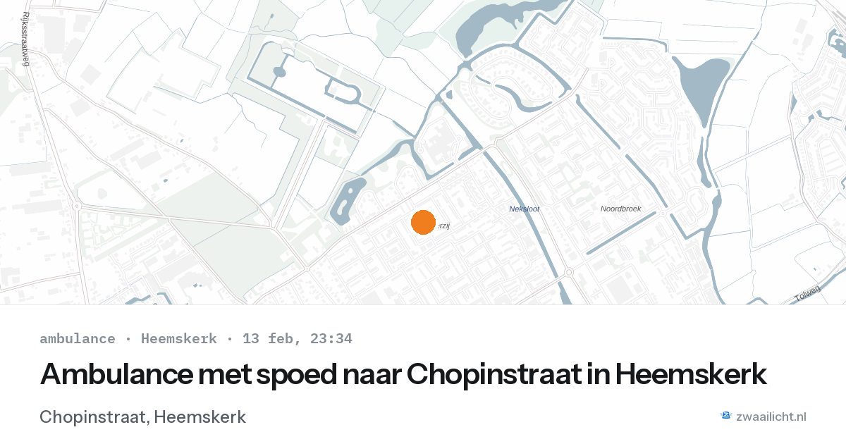 Ambulance met spoed naar Chopinstraat in Heemskerk — 13 feb 2026