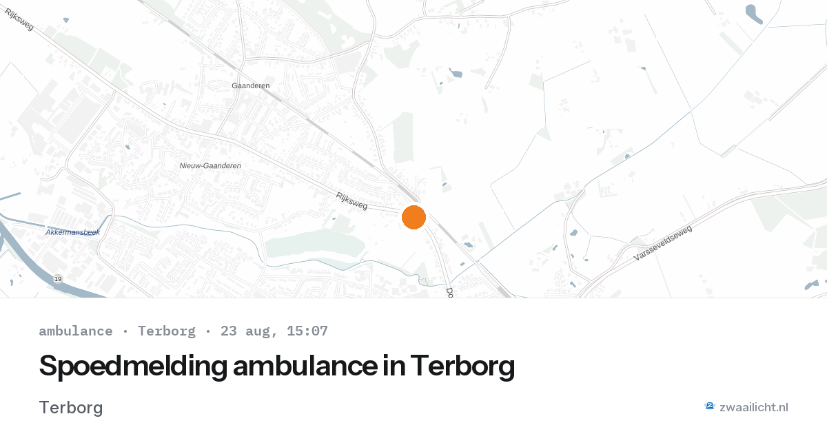 Spoedmelding ambulance in Terborg — 23 aug 2026