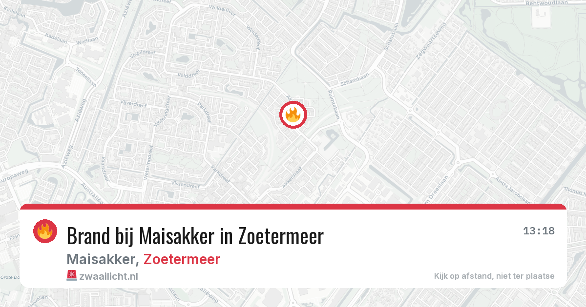 Brand bij Maisakker in Zoetermeer — 23 apr 2026