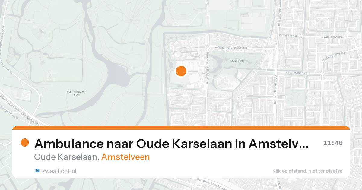 Ambulance naar Oude Karselaan in Amstelveen — 23 aug 2026