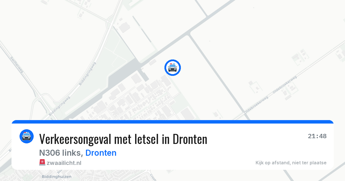 Verkeersongeval met letsel in Dronten — 6 apr 2026