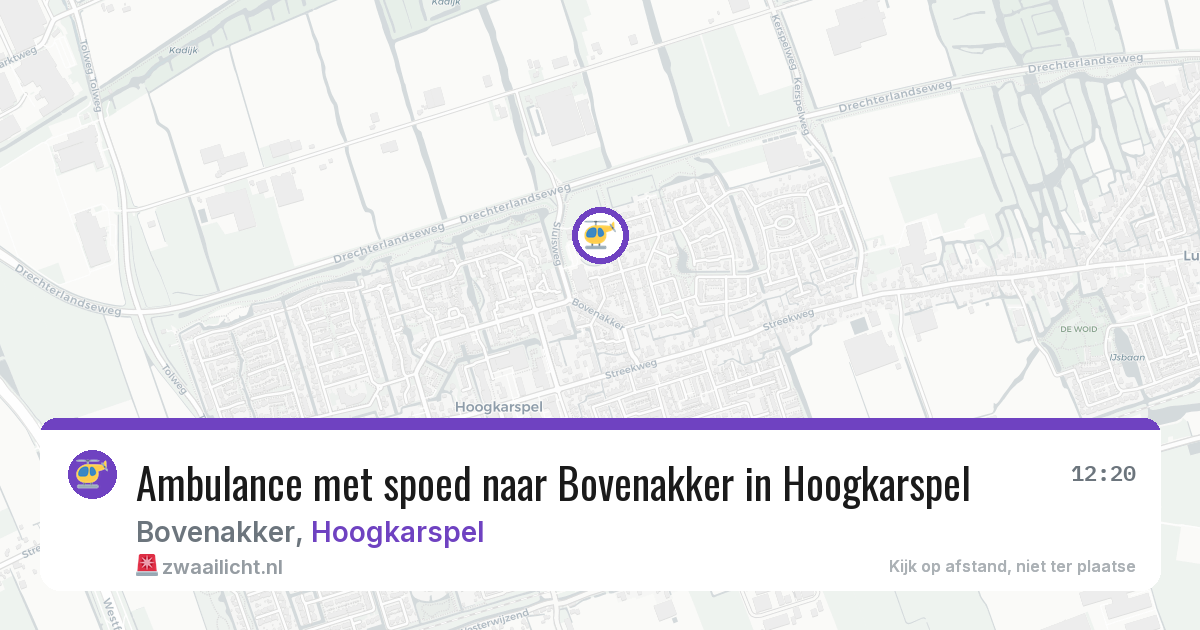 Ambulance met spoed naar Bovenakker in Hoogkarspel — 12 aug 2026