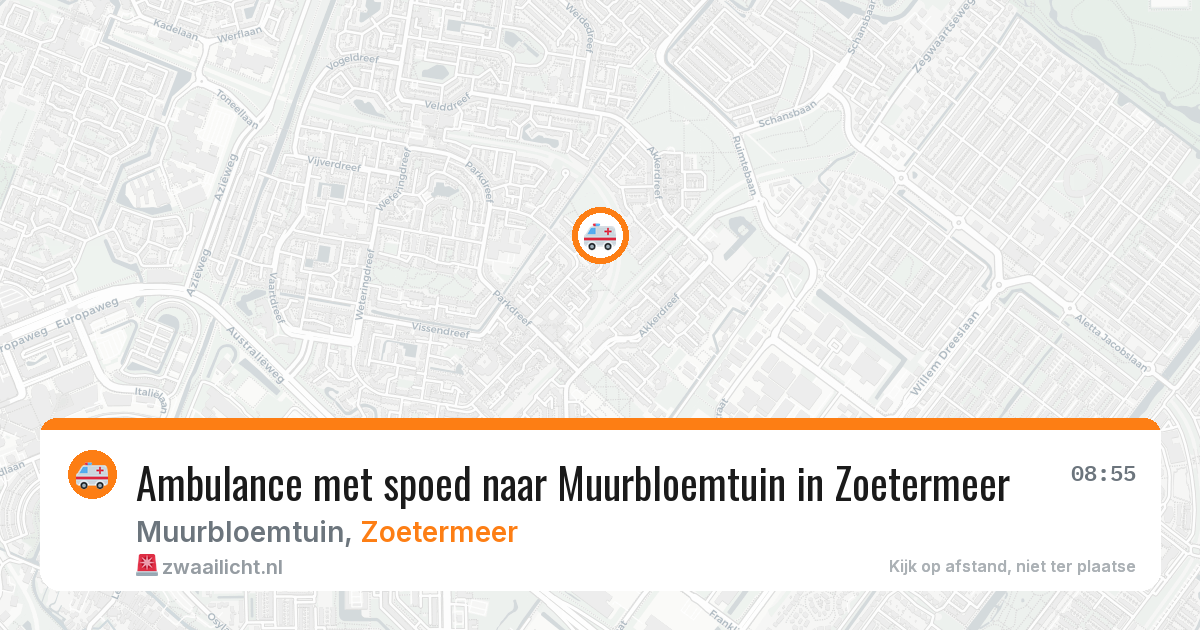 Ambulance met spoed naar Muurbloemtuin in Zoetermeer — 18 jun 2026