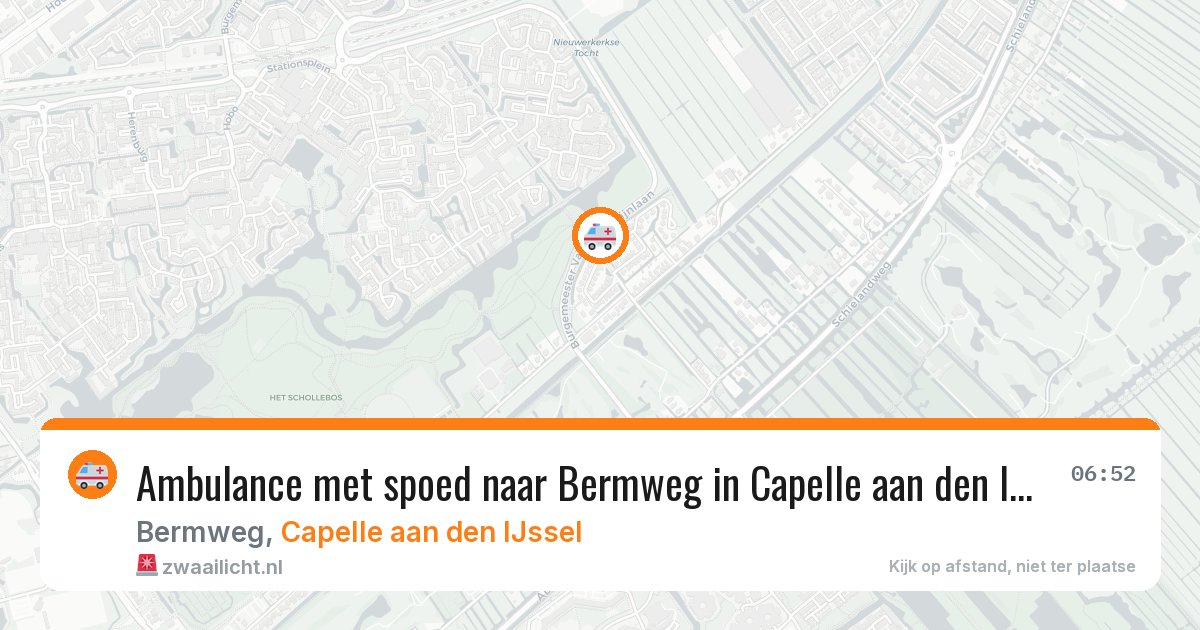 Ambulance met spoed naar Bermweg in Capelle aan den IJssel — 6 aug 2026