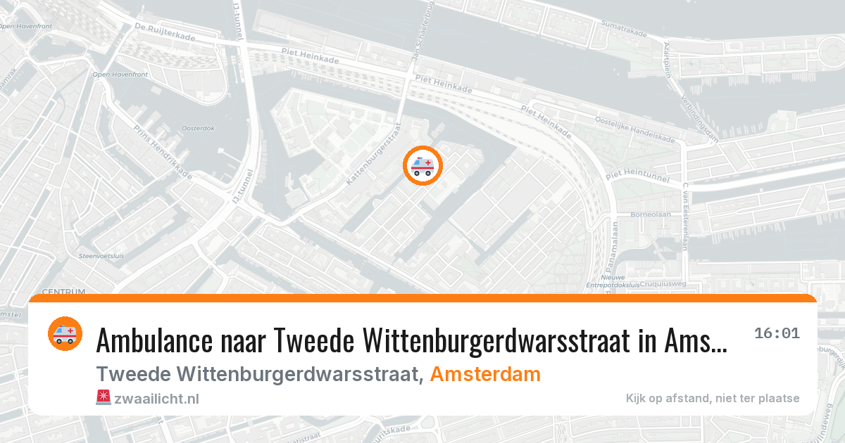 Ambulance naar Tweede Wittenburgerdwarsstraat in Amsterdam — 22 apr 2026