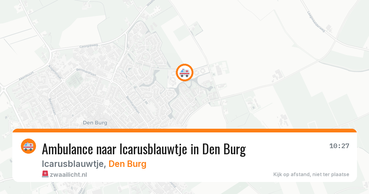 Ambulance naar Icarusblauwtje in Den Burg — 1 jul 2026