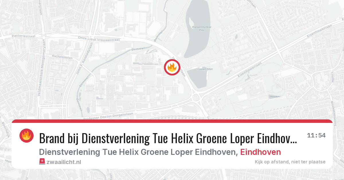Brand bij Dienstverlening Tue Helix Groene Loper Eindhoven in Eindhoven — 6 jul 2026