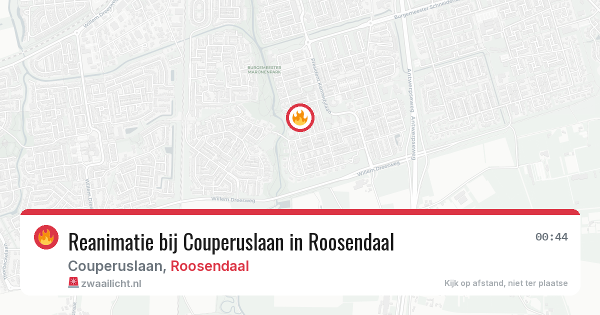 Reanimatie bij Couperuslaan in Roosendaal — 15 jun 2026