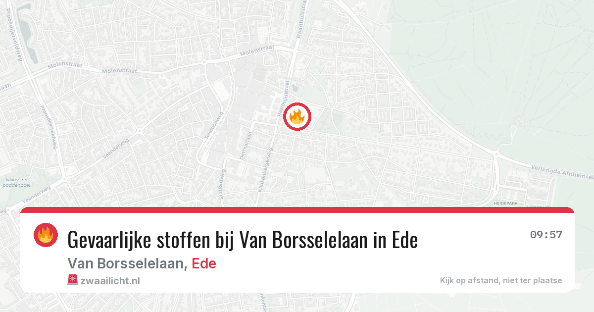 Gevaarlijke stoffen bij Van Borsselelaan in Ede — 5 jul 2026