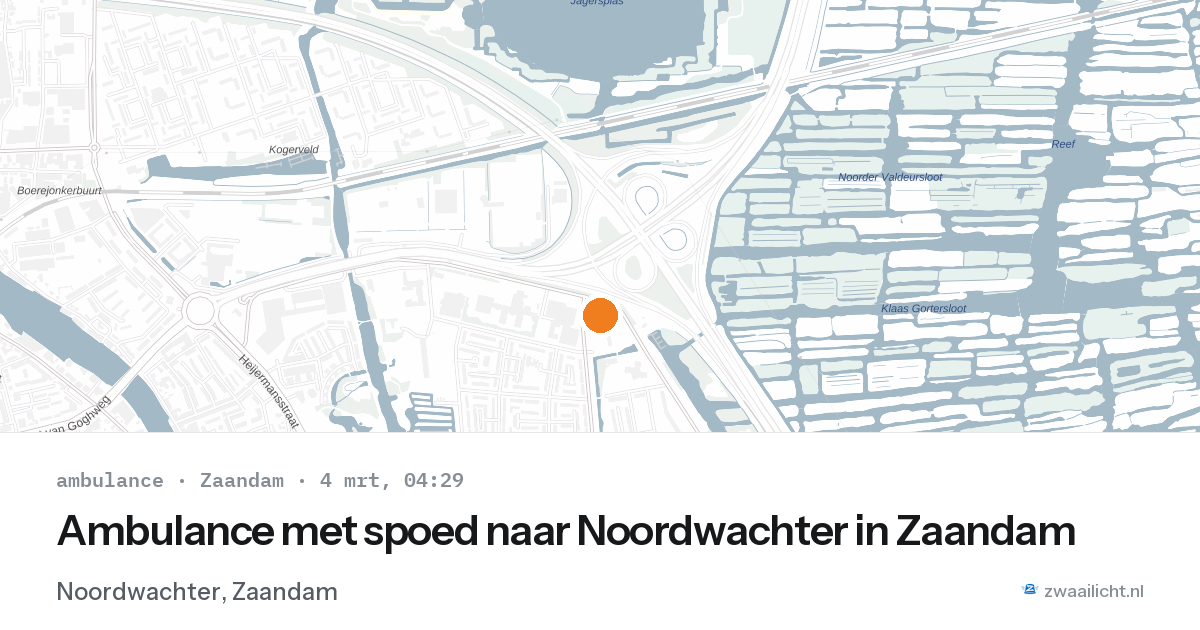 Ambulance met spoed naar Noordwachter in Zaandam — 4 mrt 2026