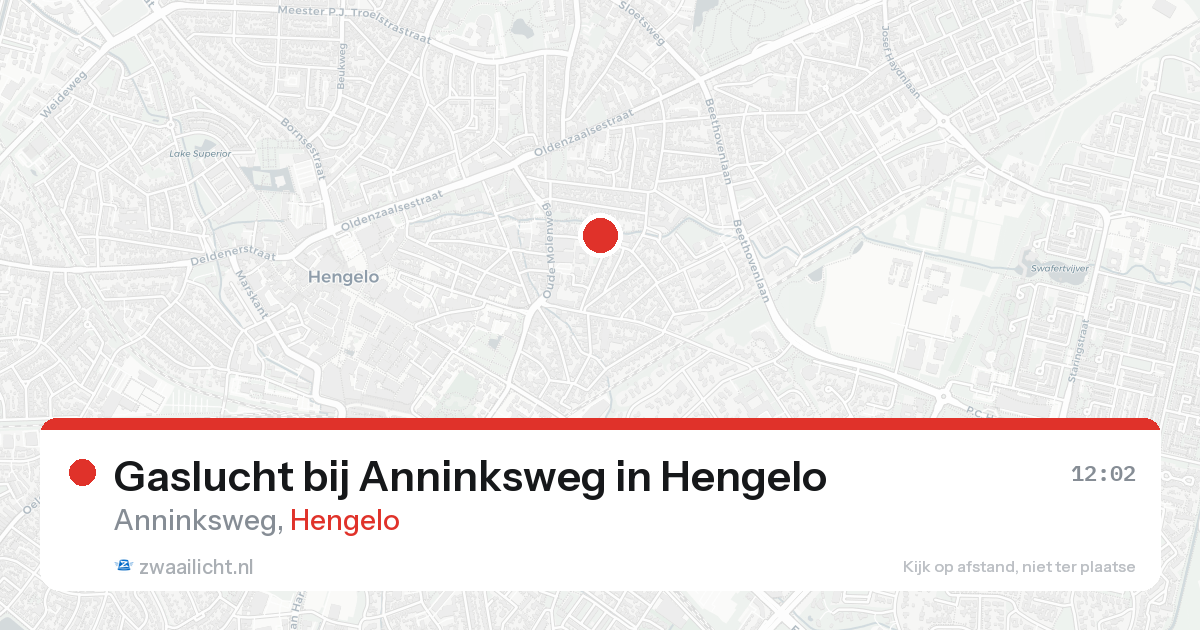 Gaslucht bij Anninksweg in Hengelo — 31 jan 2026