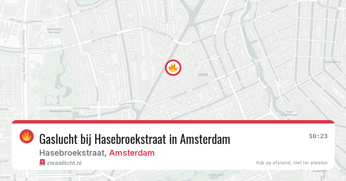 Gaslucht bij Hasebroekstraat in Amsterdam — 12 aug 2026