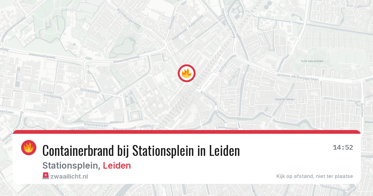 Containerbrand bij Stationsplein in Leiden — 25 jul 2026