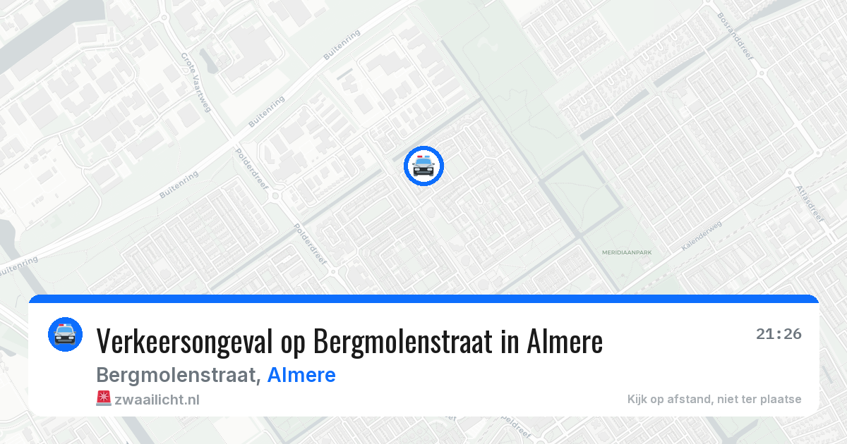 Verkeersongeval op Bergmolenstraat in Almere — 22 jun 2026