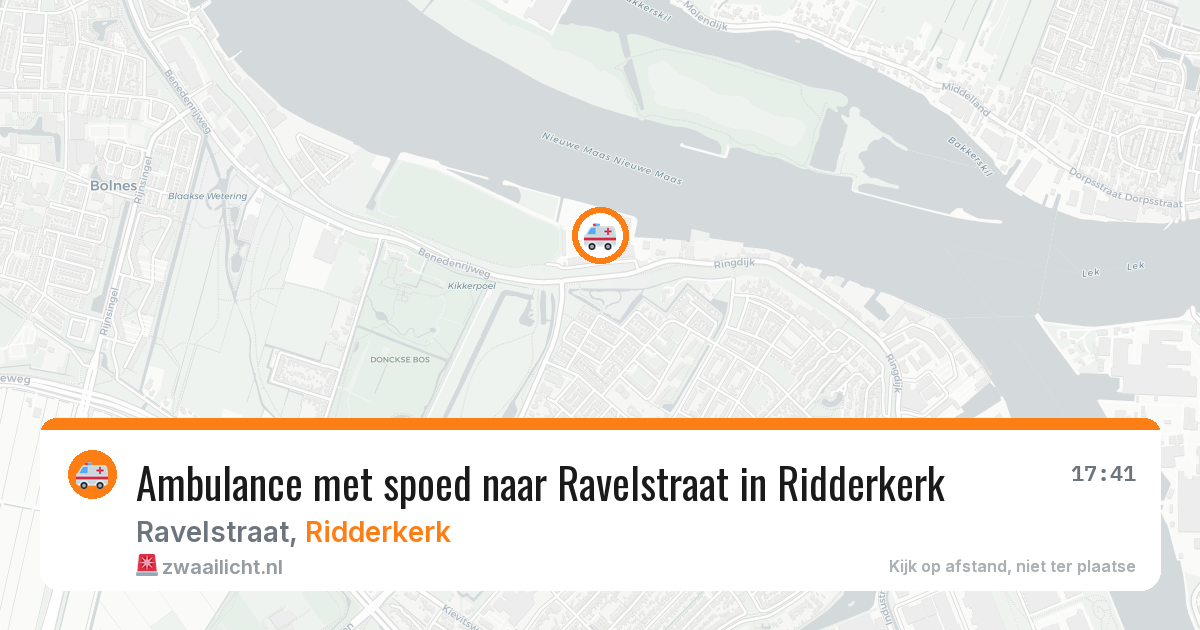Ambulance met spoed naar Ravelstraat in Ridderkerk — 16 mei 2026