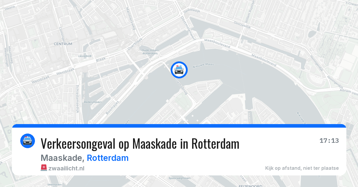 Verkeersongeval op Maaskade in Rotterdam — 9 jul 2026