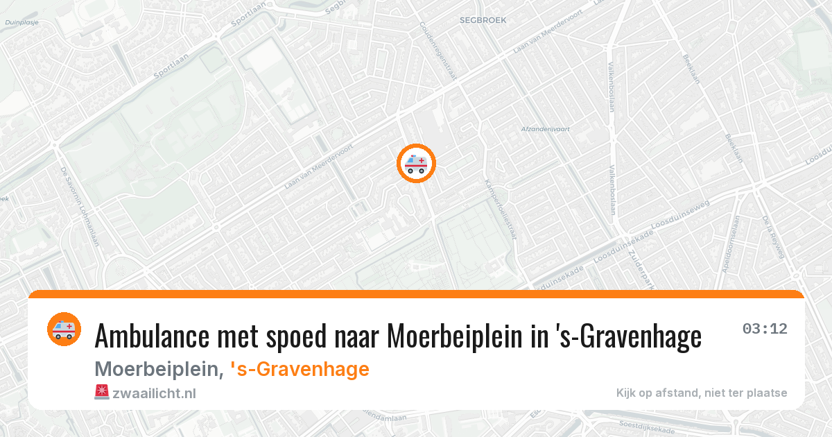 Ambulance met spoed naar Moerbeiplein in 's-Gravenhage — 10 jun 2026