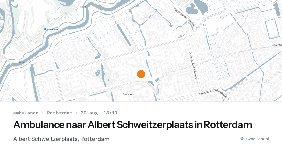 Ambulance naar Albert Schweitzerplaats in Rotterdam — 30 aug 2026