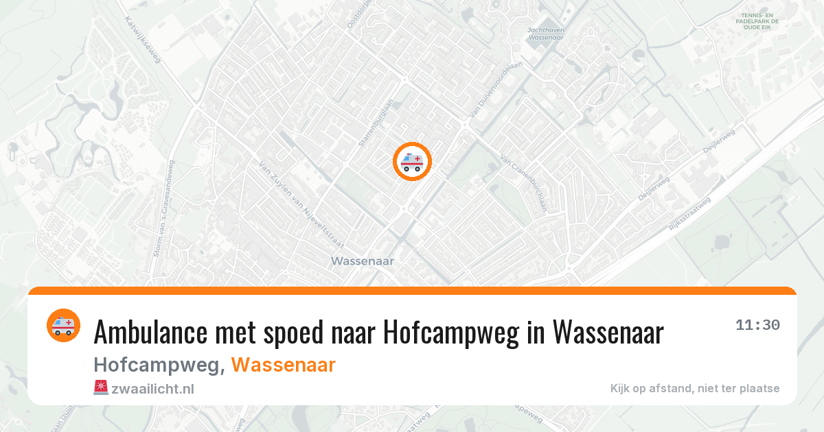 Ambulance met spoed naar Hofcampweg in Wassenaar — 15 jul 2026